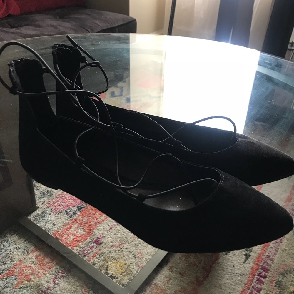 Report lace up flats